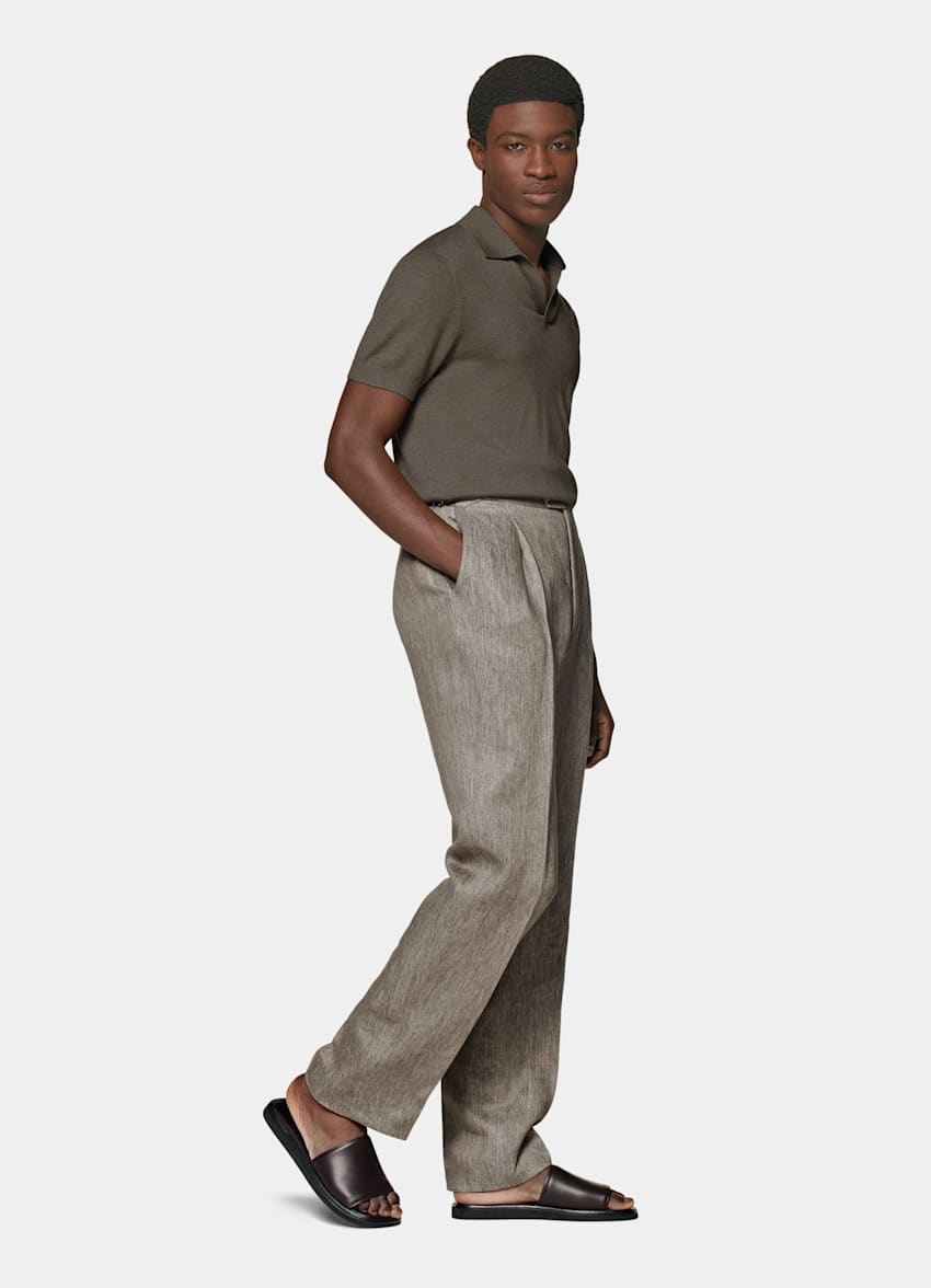 Polo gris topo sin botones