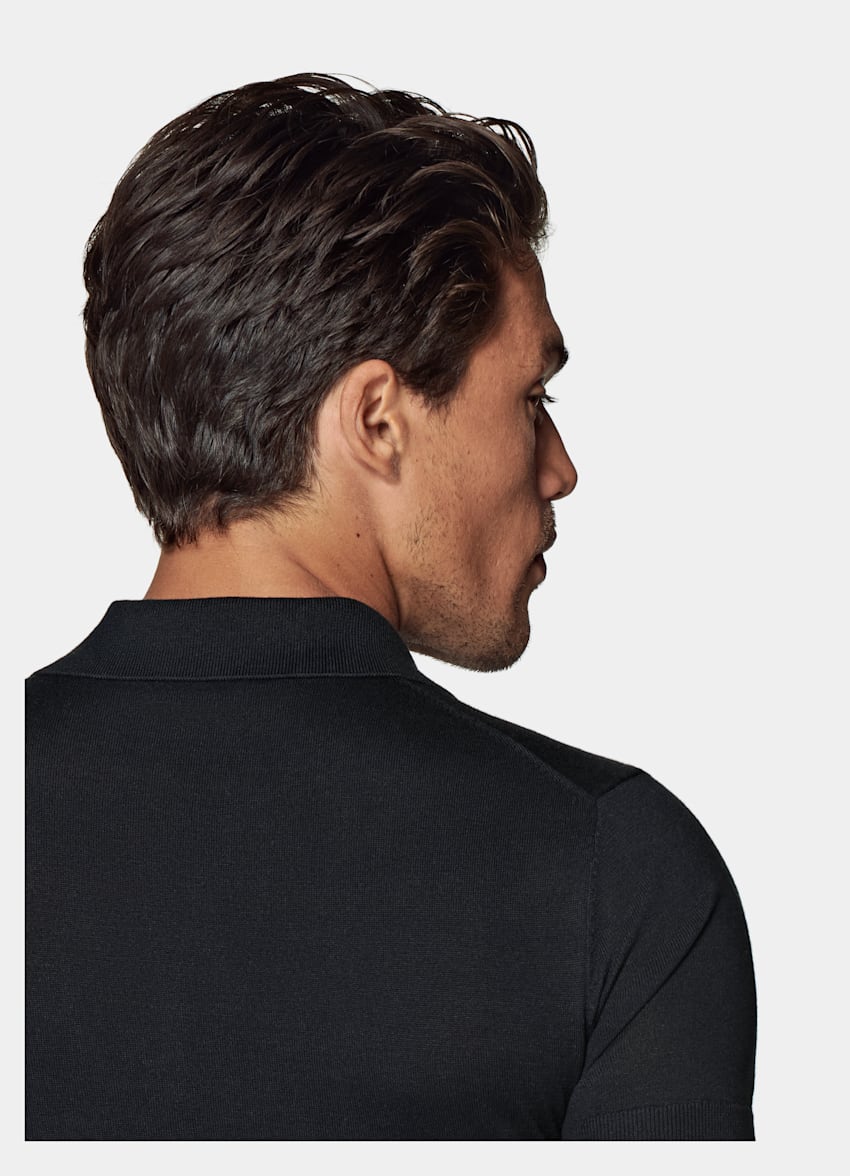 Navy Buttonless Polo