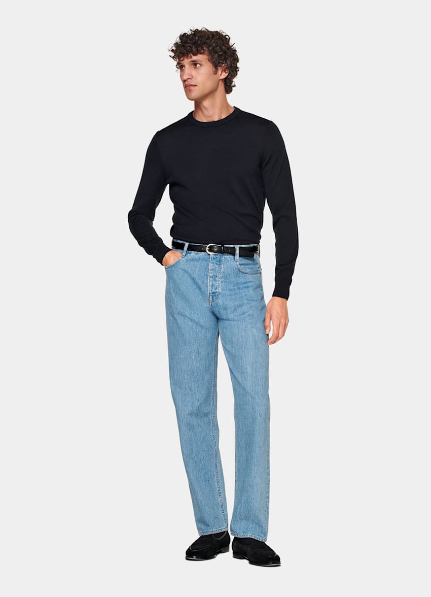 Navy Merino Crewneck