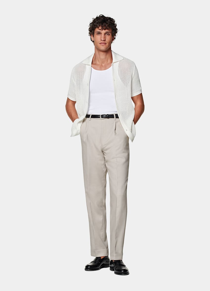 오프화이트 크로셰 폴로 가디건