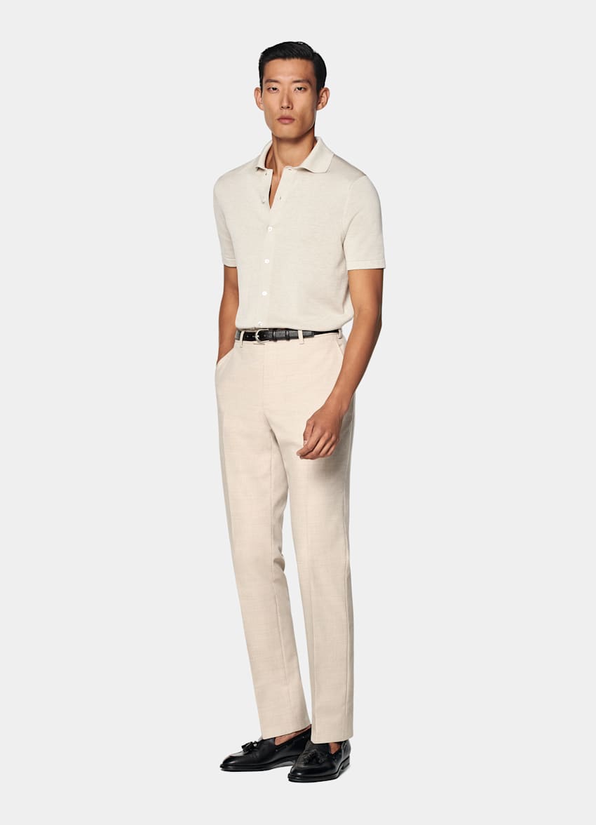 Cardigan col polo sable