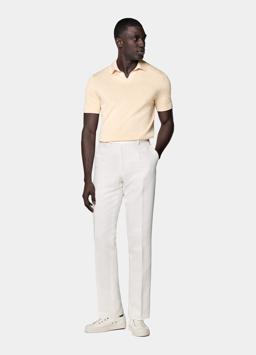 Polo amarillo claro sin botones