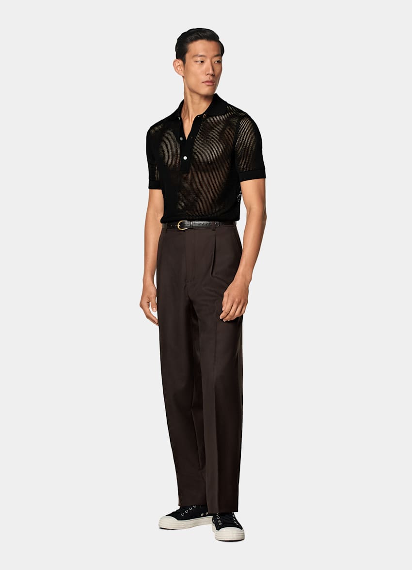 Polo de crochet negro