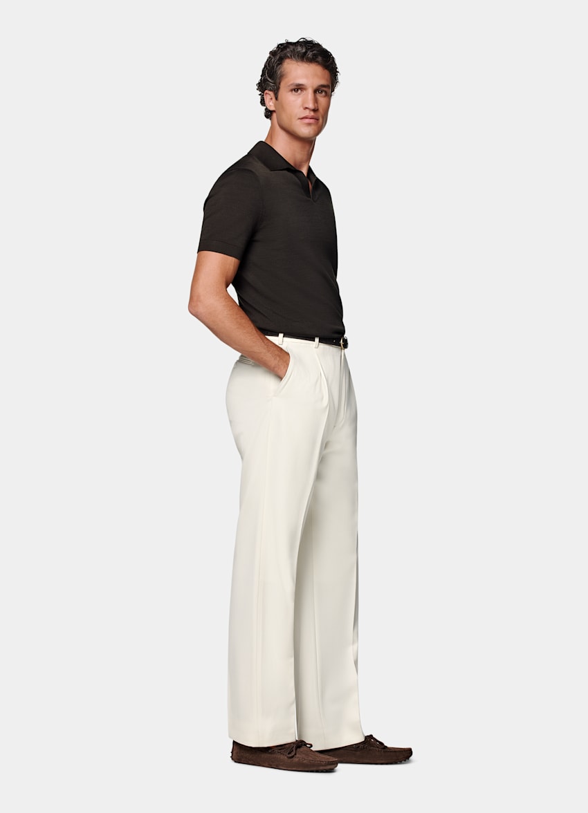 Polo sans boutons marron foncé