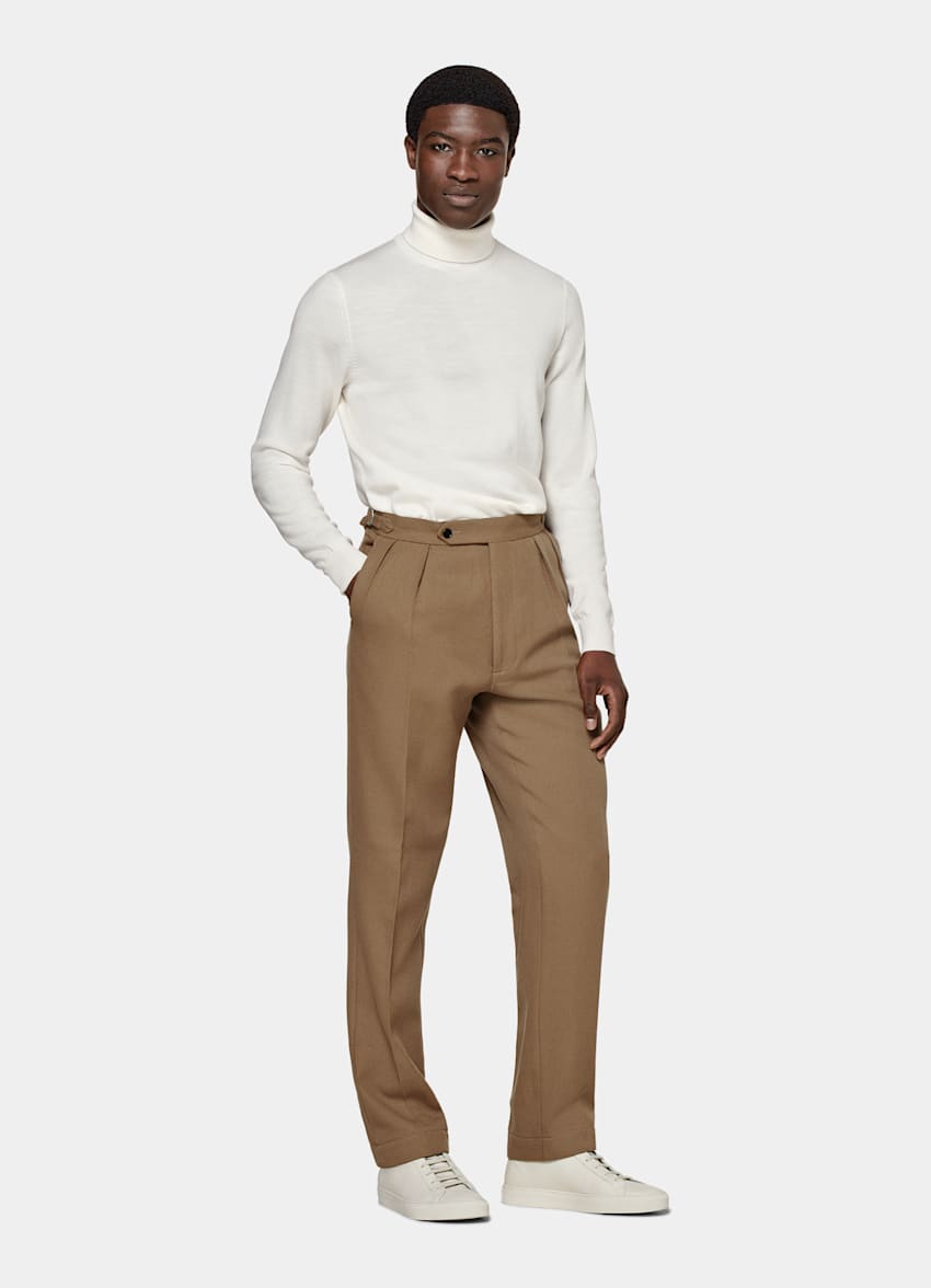 Merino Rollkragenpullover off-white