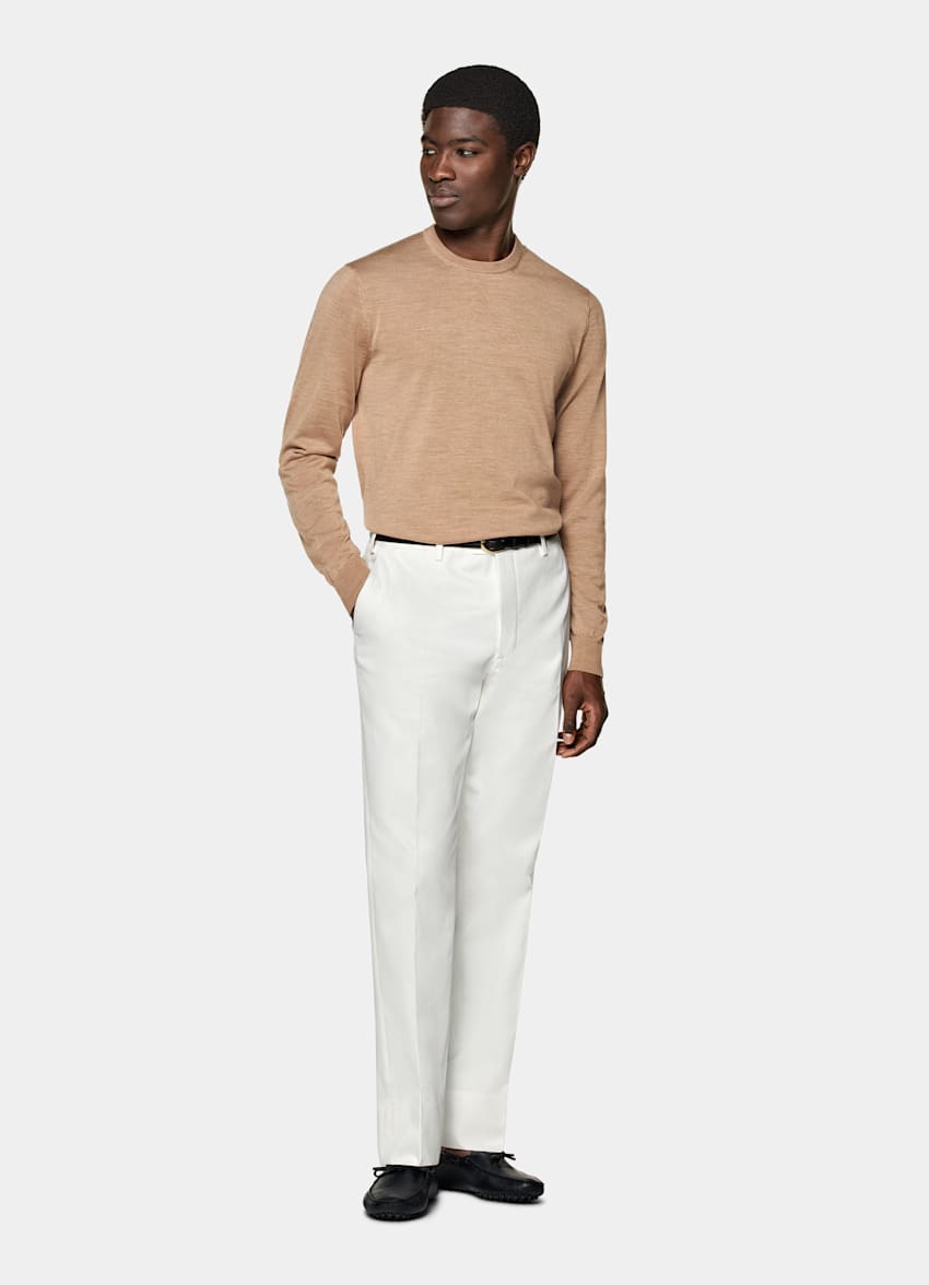 Light Brown Merino Crewneck
