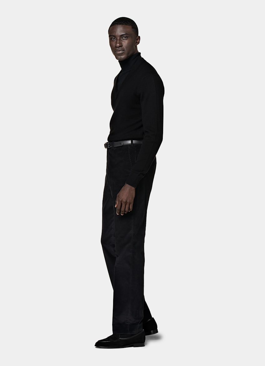 Jersey cuello pico negro