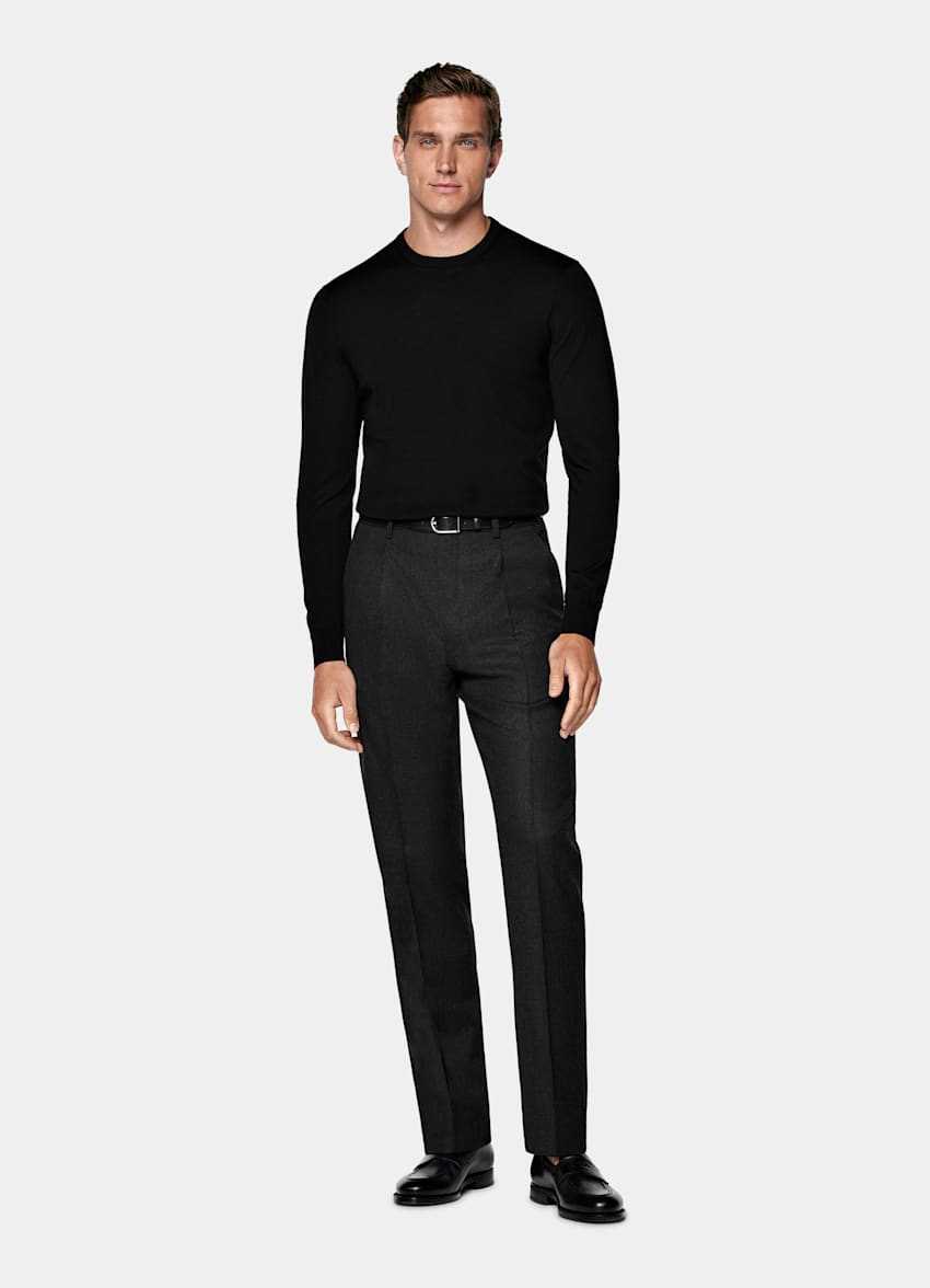 Black Merino Crewneck