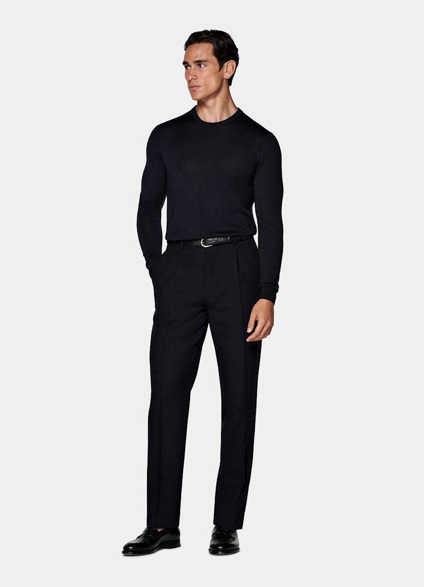 Navy Merino Crewneck