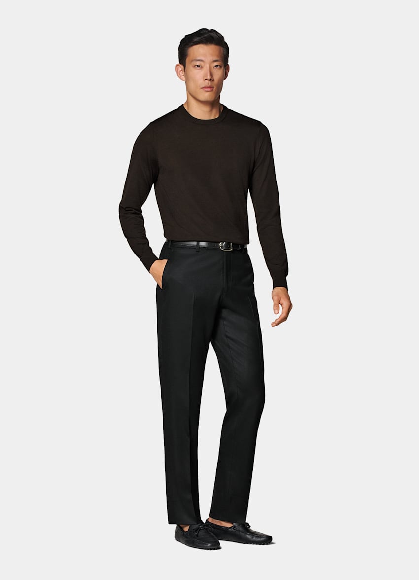 Dark Brown Merino Crewneck
