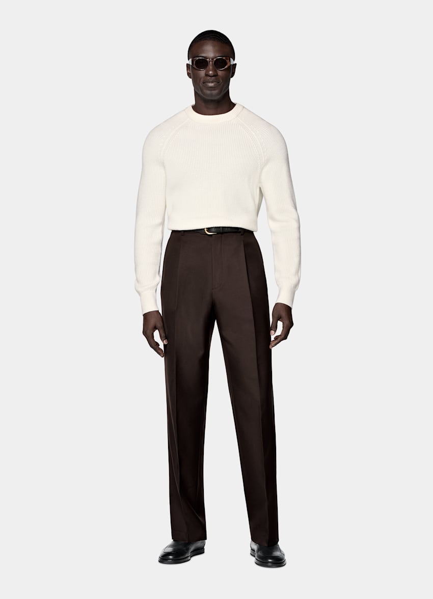 Off-White Merino Ribbed Crewneck