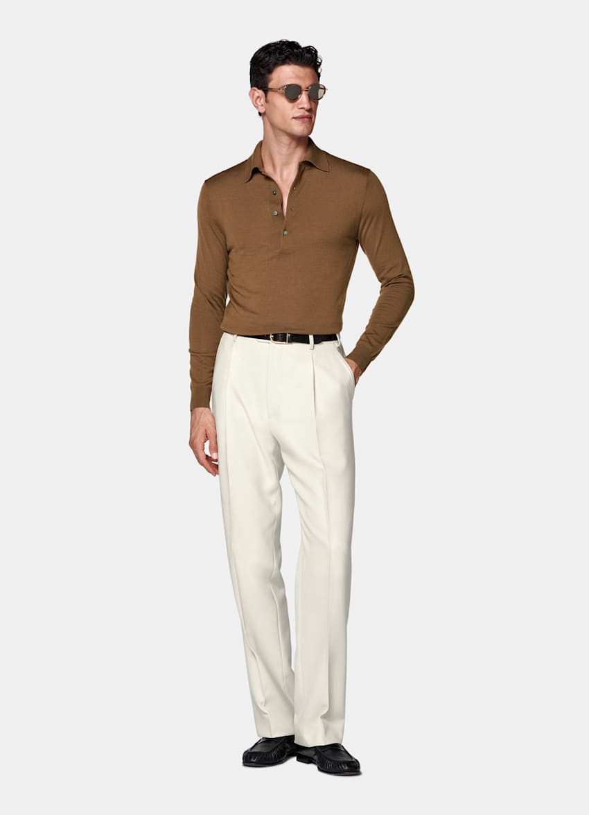 Brown Long Sleeve Polo