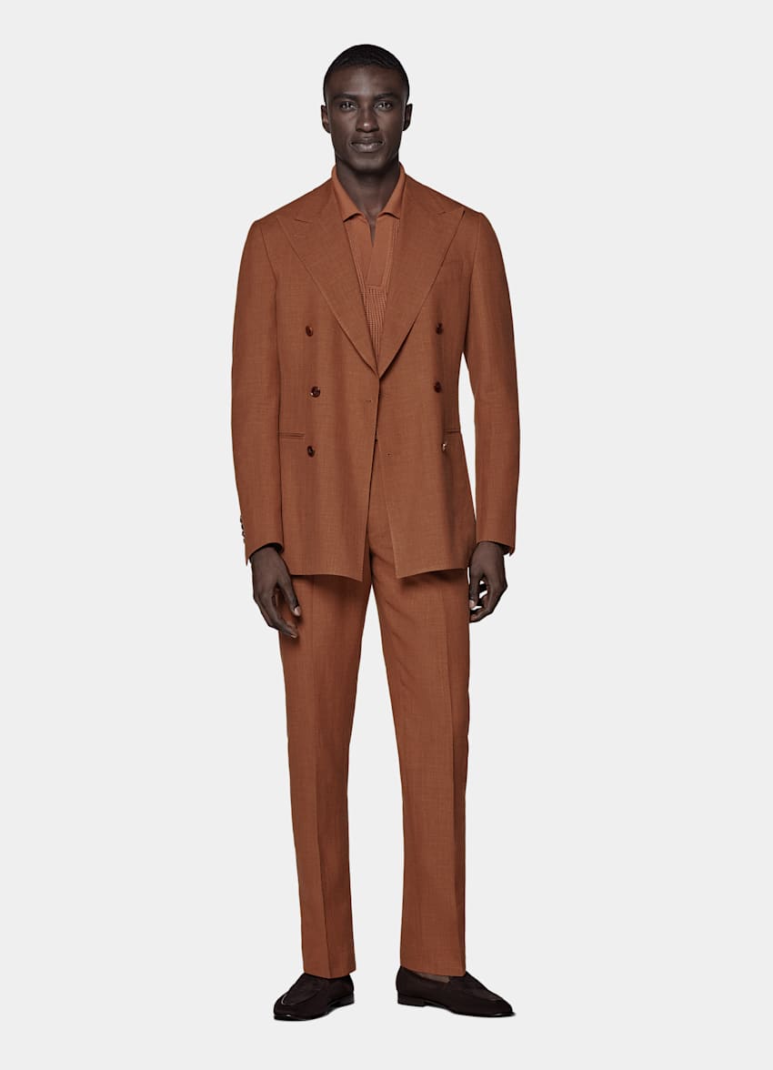 Traje Havana naranja oscuro corte Tailored