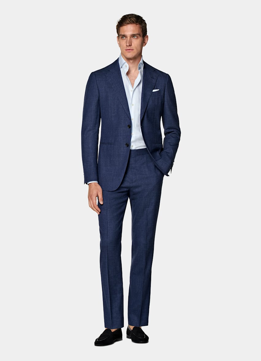 Mid Blue Tailored Fit Havana Suit