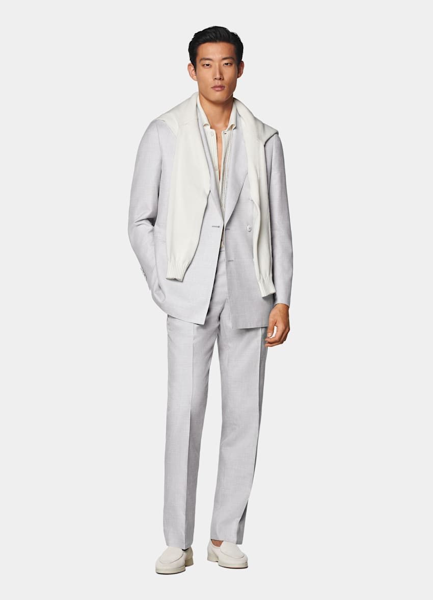 Light Grey Tailored Fit Havana Suit