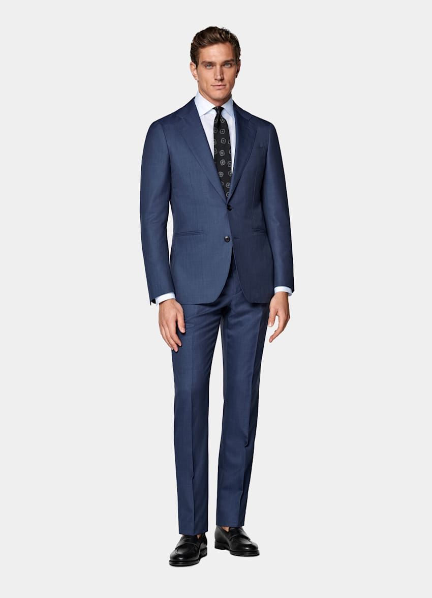 Mid Blue Tailored Fit Havana Suit