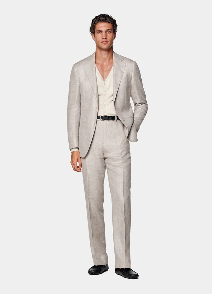 Light Taupe Tailored Fit Havana Suit