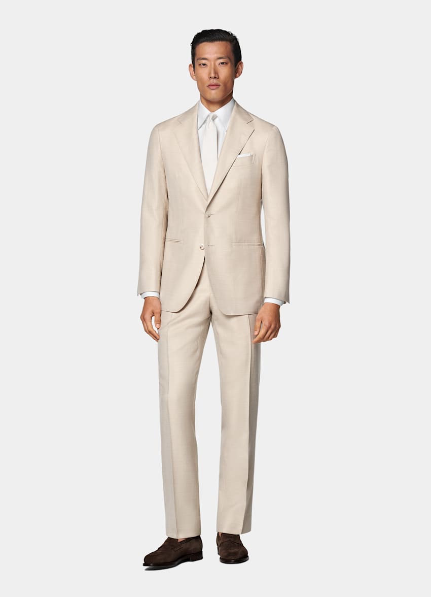 Traje Havana arena punto de espiga corte Tailored