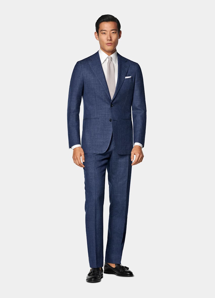 Mid Blue Tailored Fit Havana Suit