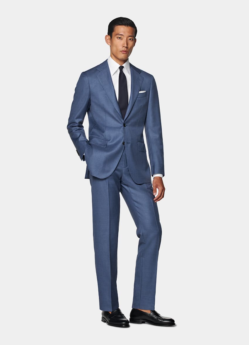 Traje Havana azul intermedio corte Tailored