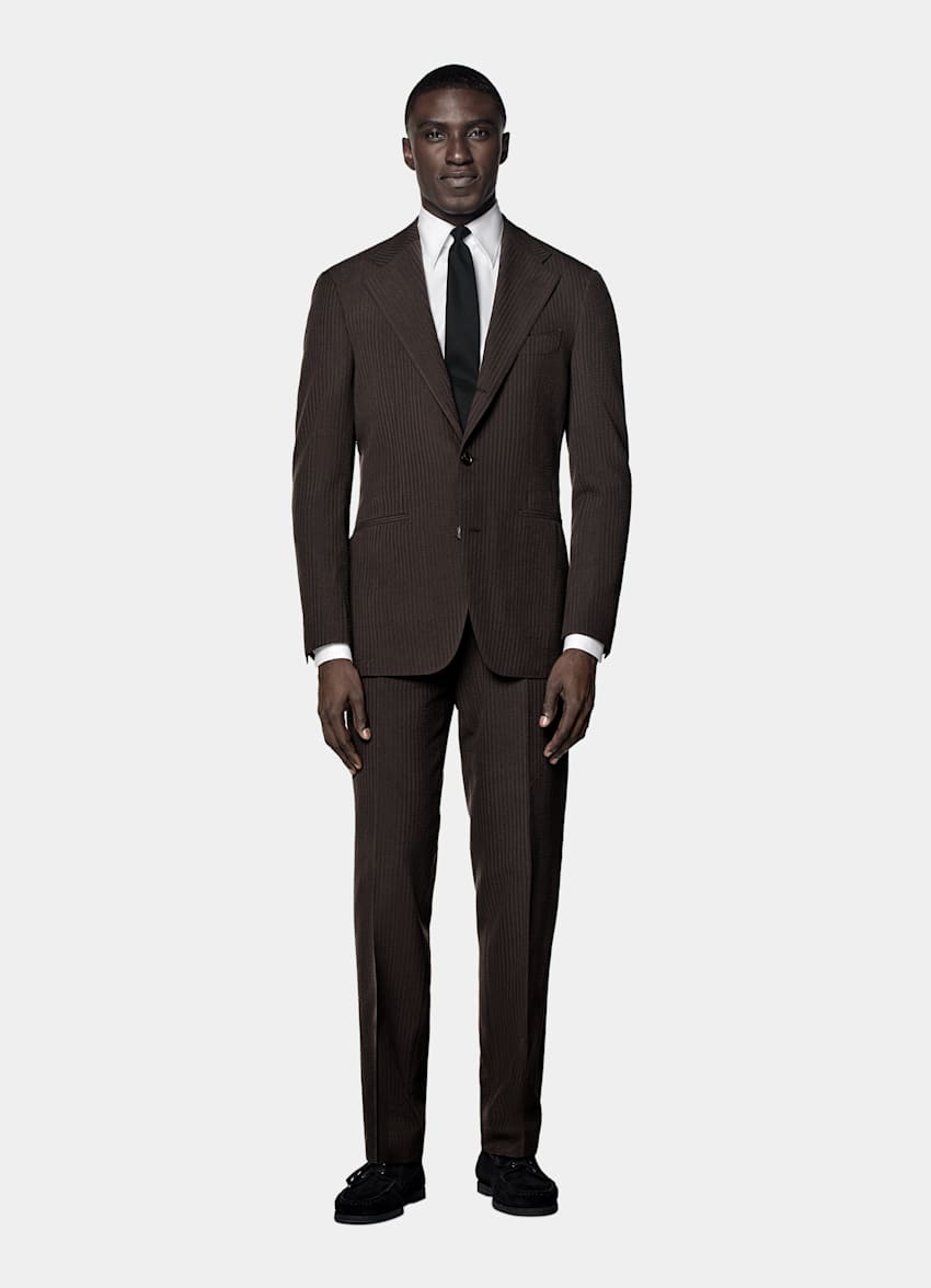 Dark Brown Relaxed Fit Roma Suit