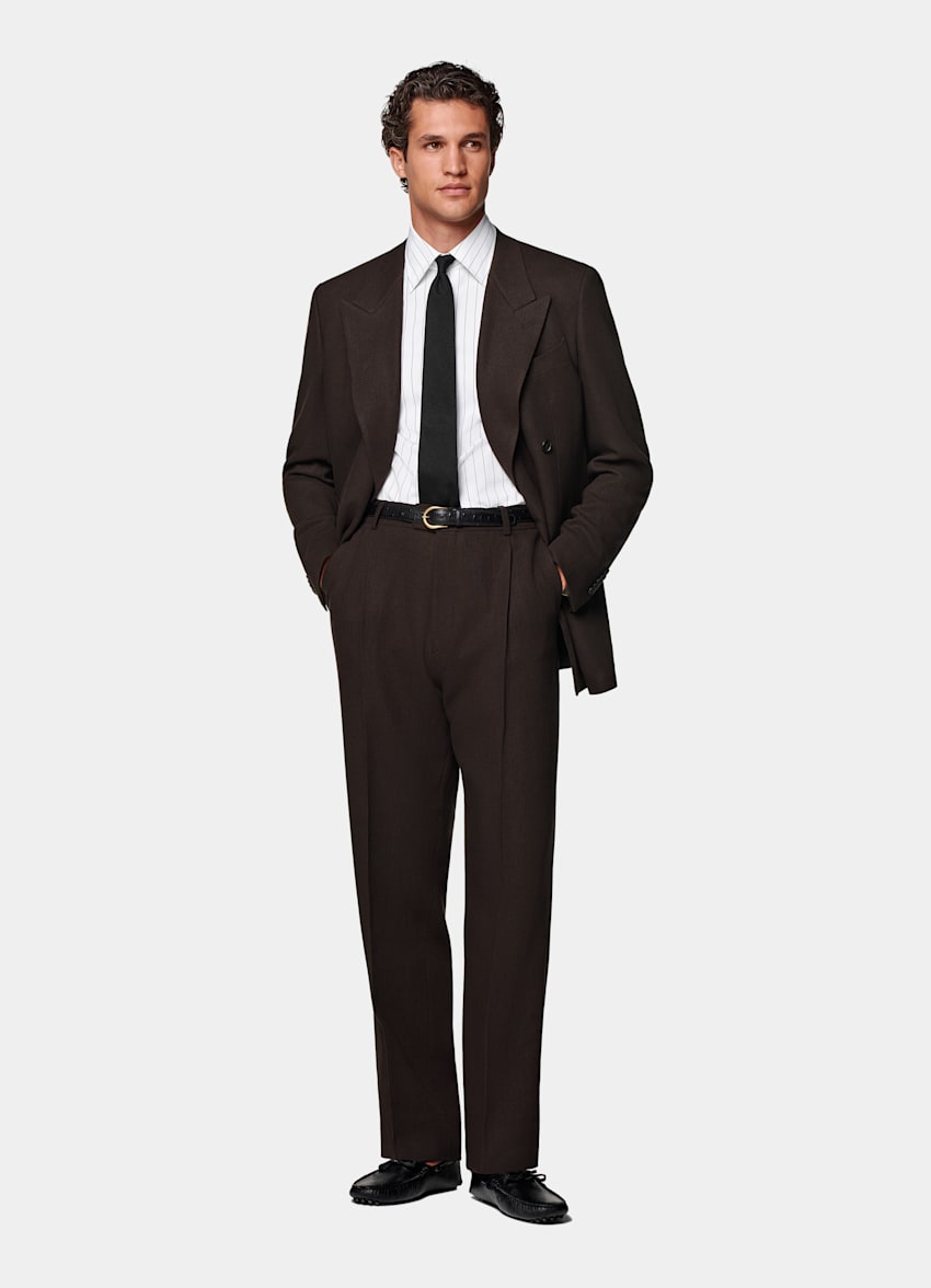 Mid Brown Tailored Fit Milano Suit