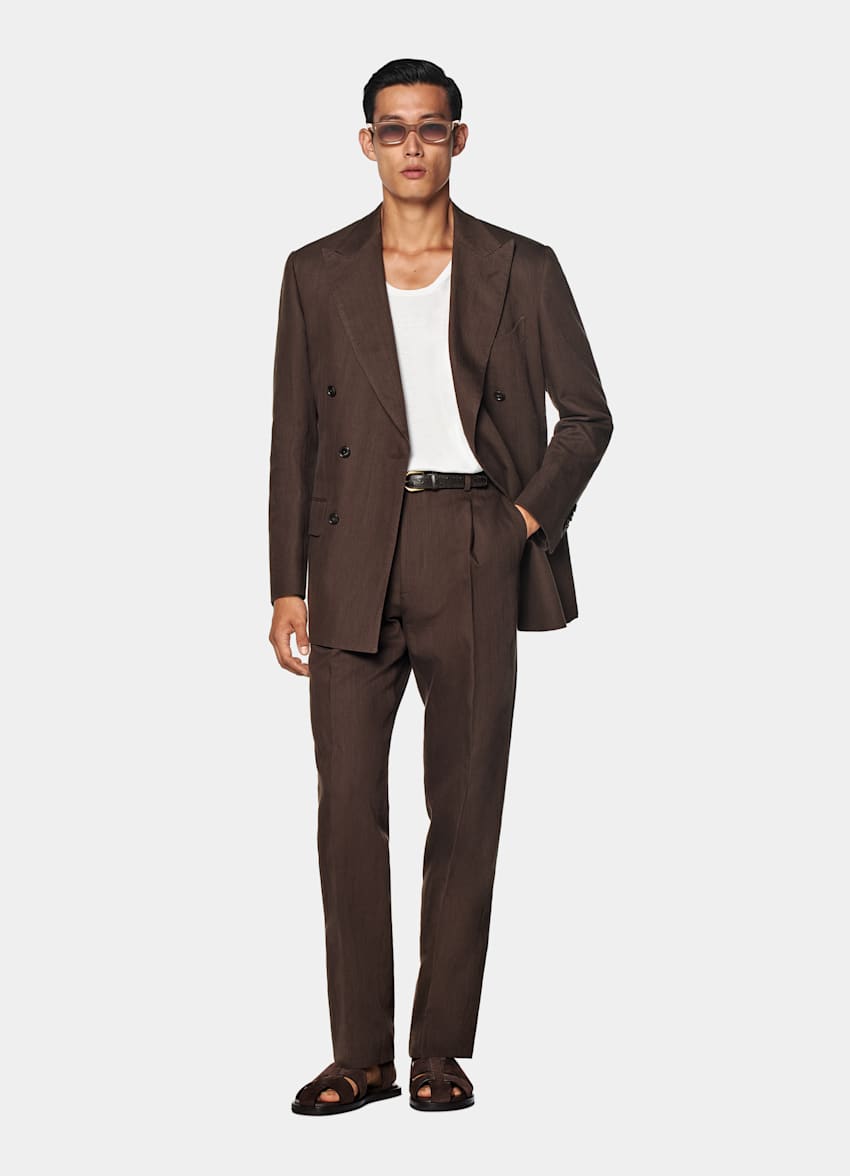 Mid Brown Tailored Fit Milano Suit