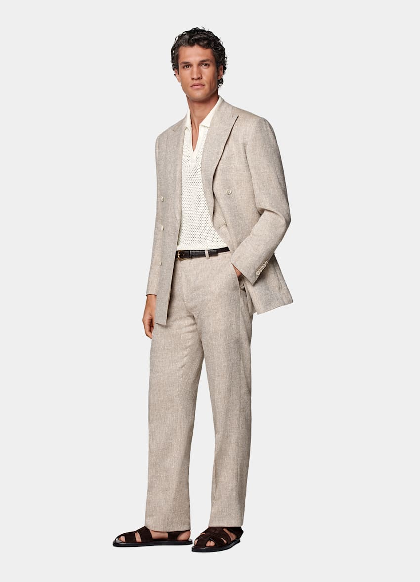 Sand Tailored Fit Milano Suit