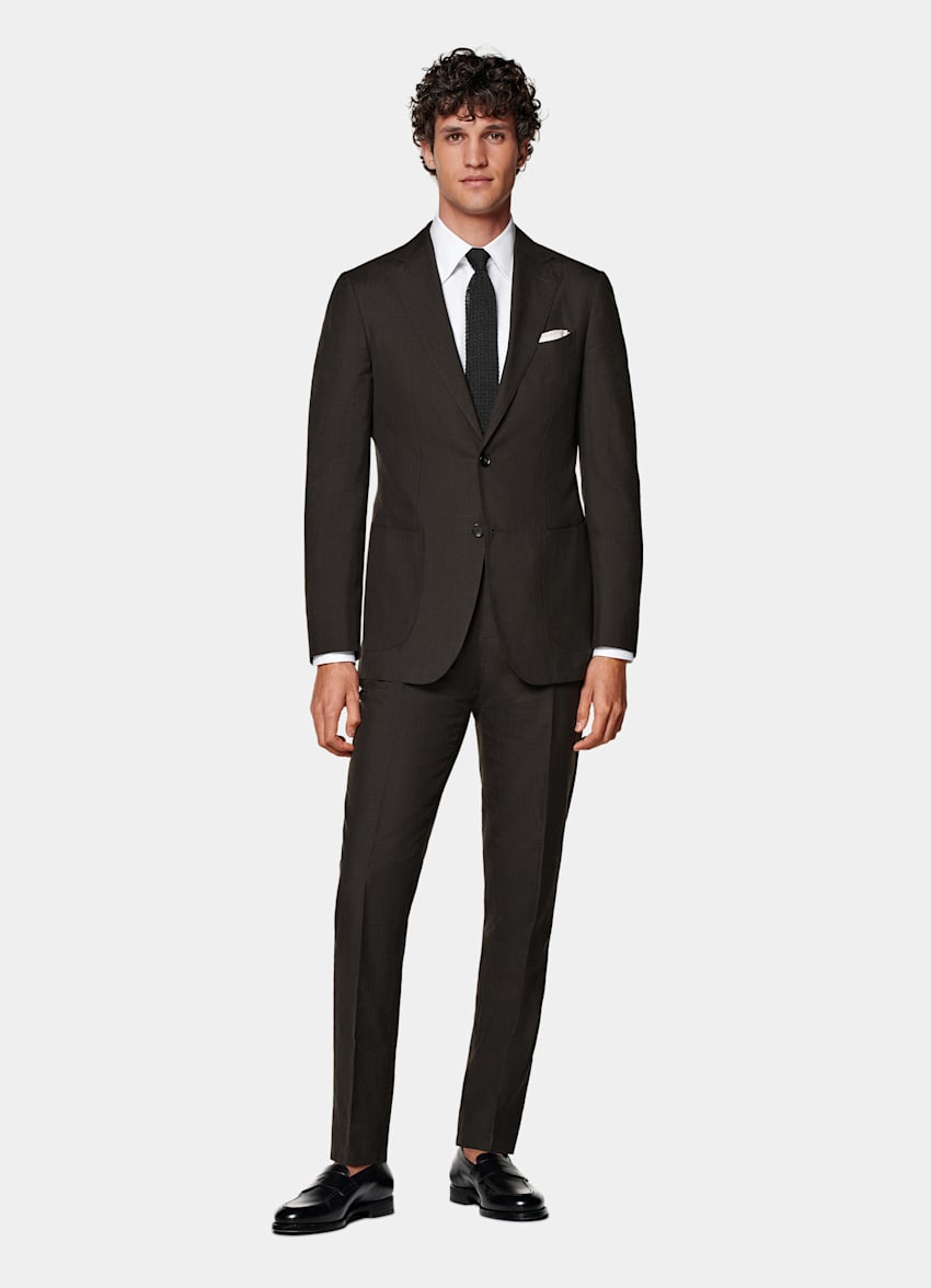 Dark Brown Tailored Fit Havana Suit