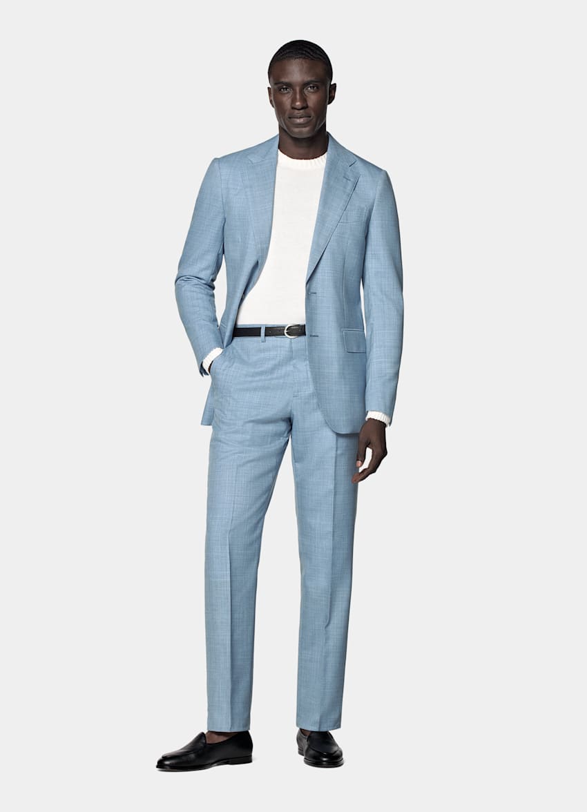 Light Blue Perennial Tailored Fit Havana Suit
