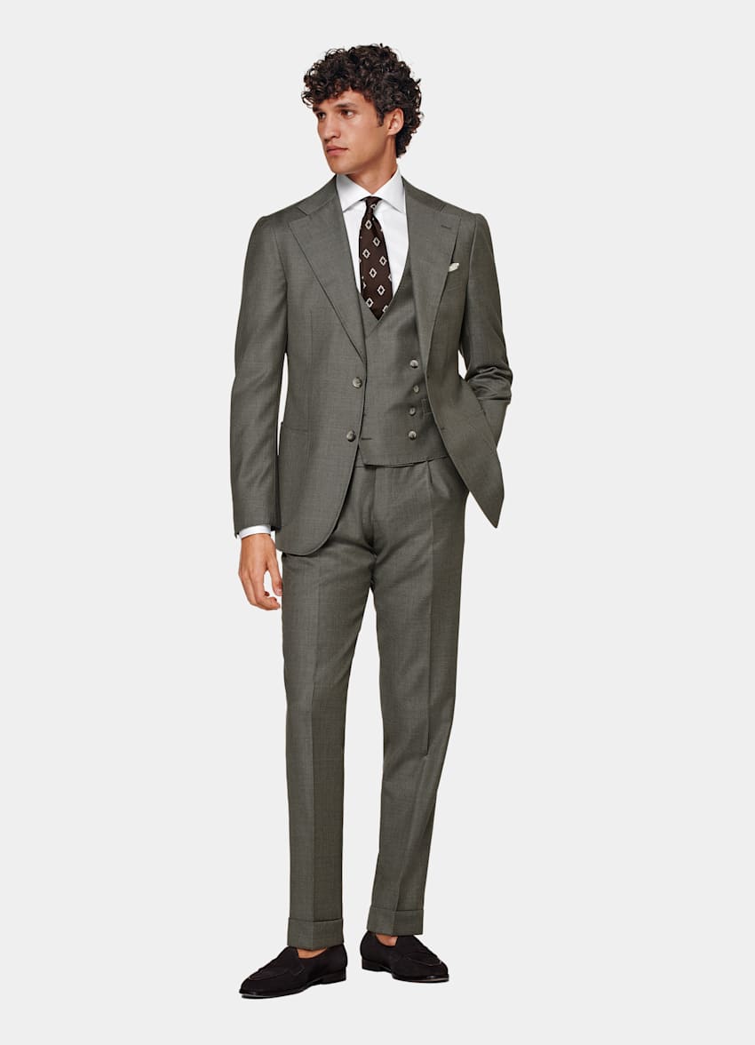 Dark Green Perennial Three-Piece Tailored Fit Havana Suit
