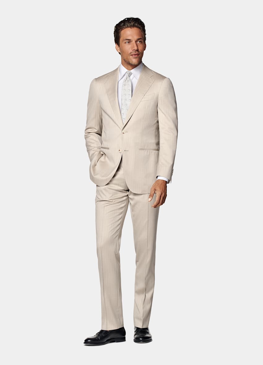 Costume Perennial Havana coupe Tailored sable à chevrons