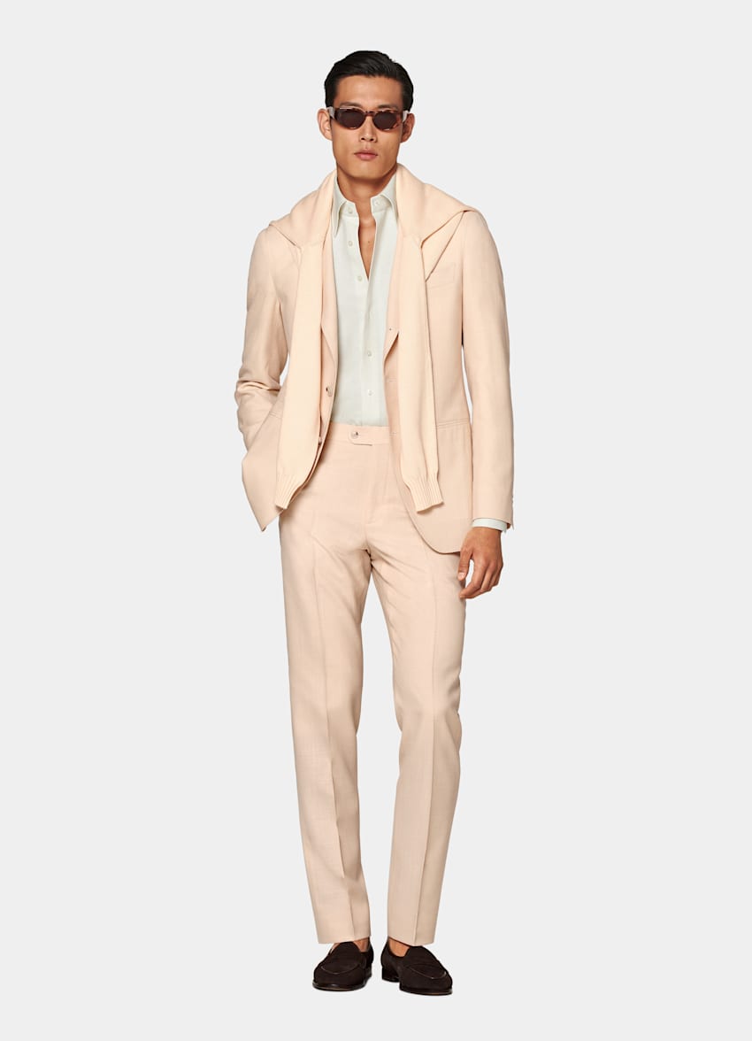 Light Pink Tailored Fit Havana Suit