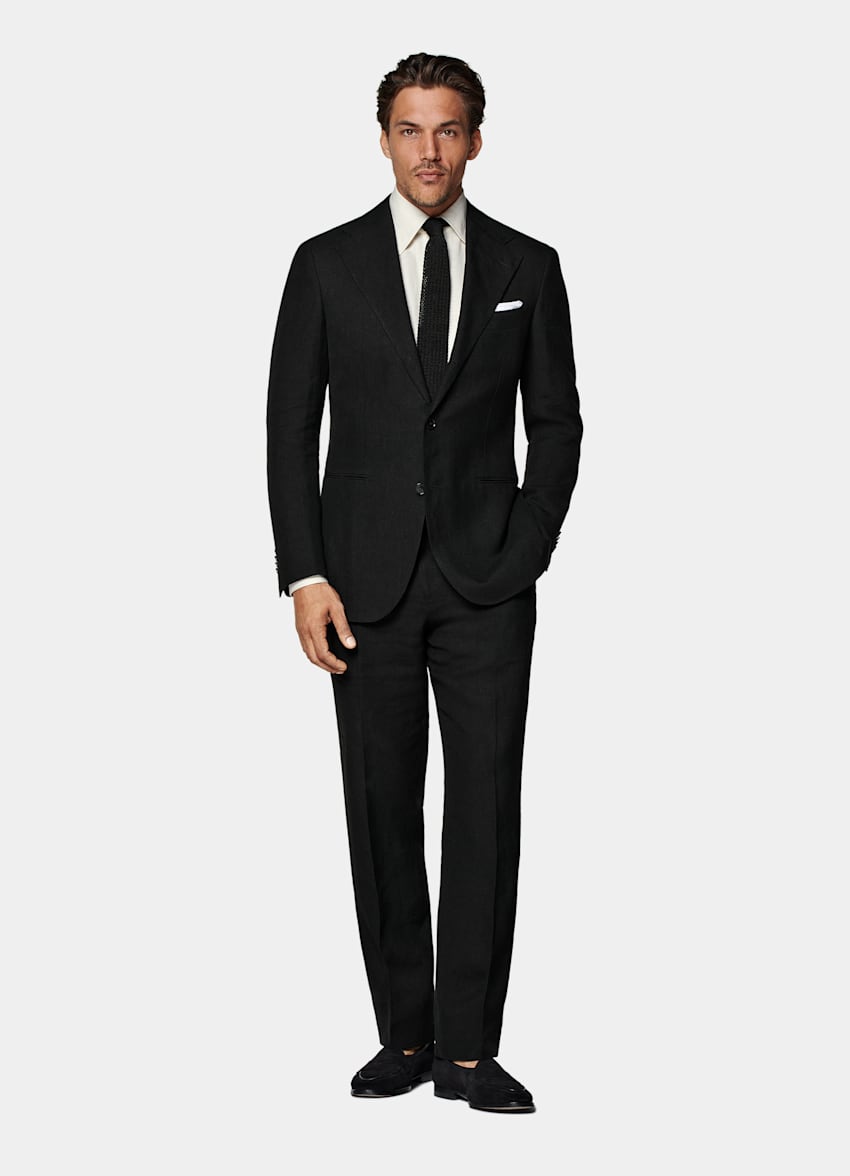 Black Relaxed Fit Roma Suit