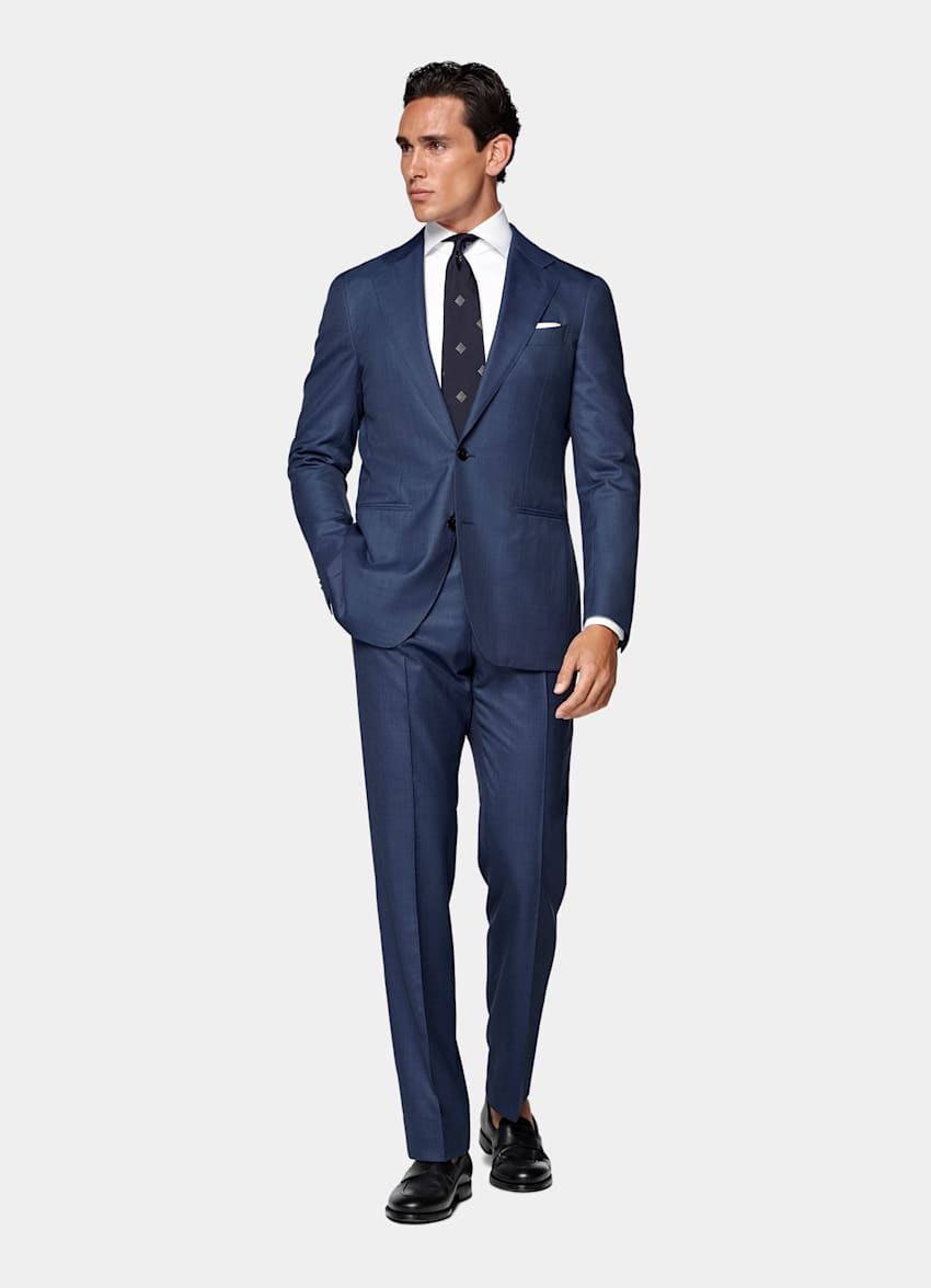 Mid Blue Tailored Fit Havana Suit