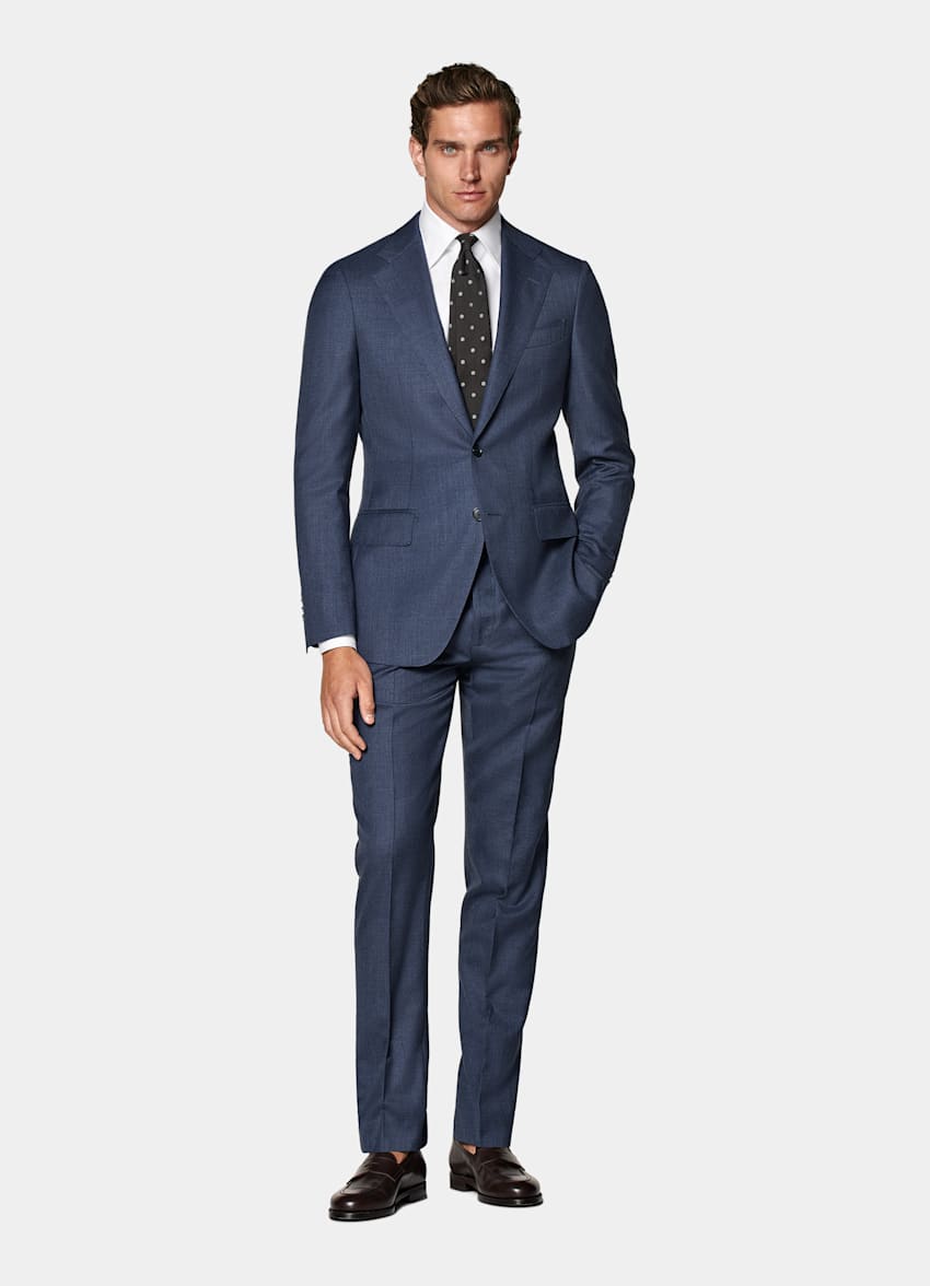 Mid Blue Tailored Fit Havana Suit