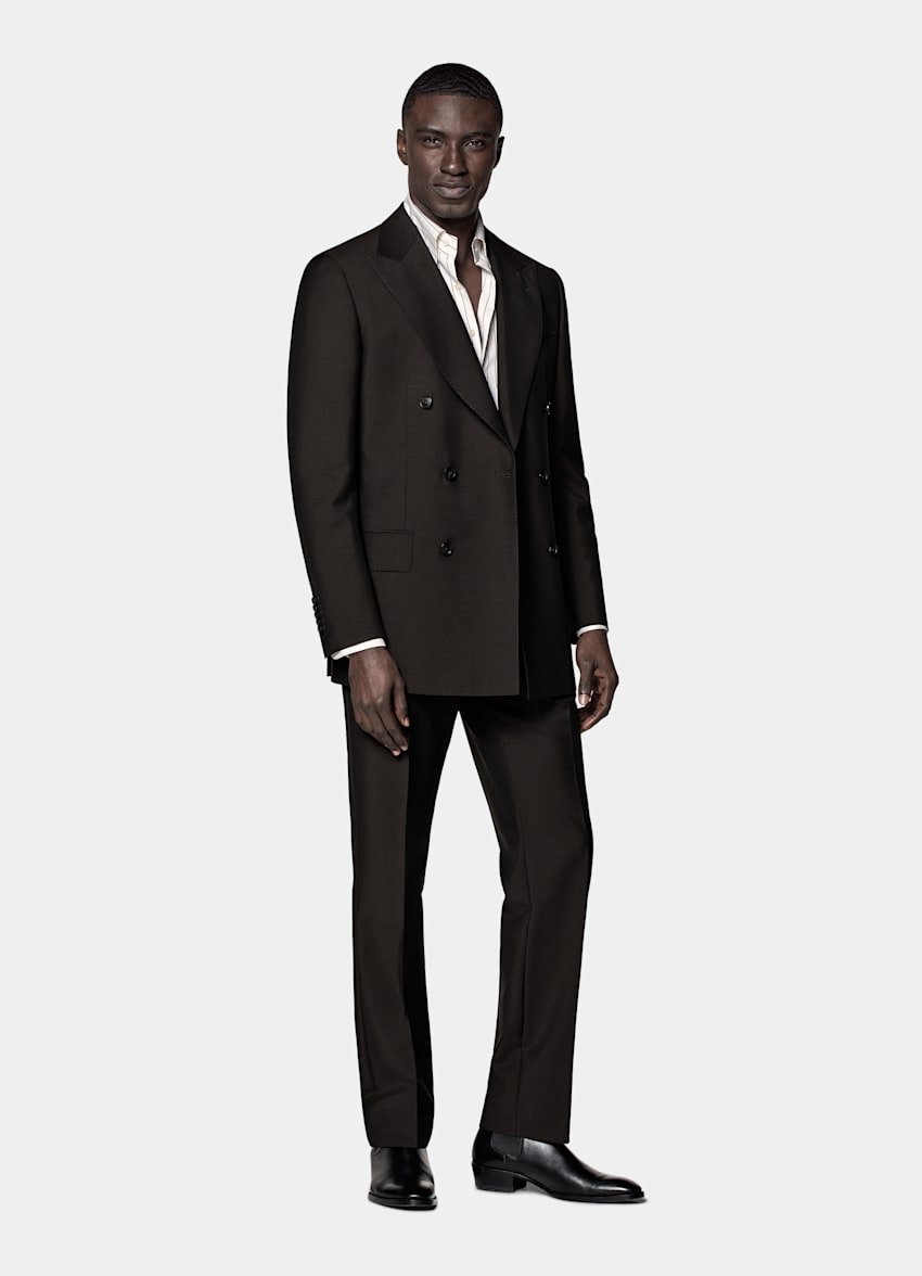 Milano 深棕色合体身型西装