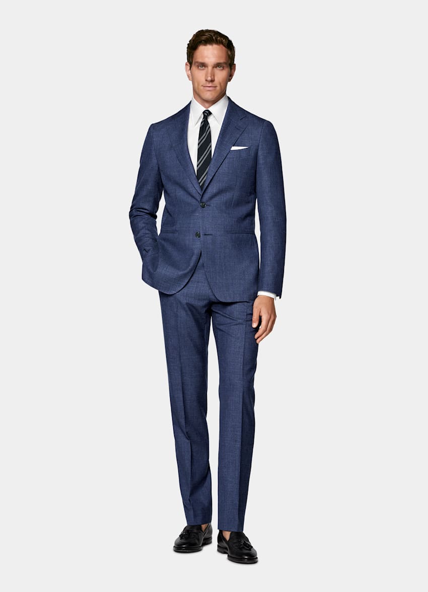 Mid Blue Tailored Fit Havana Suit
