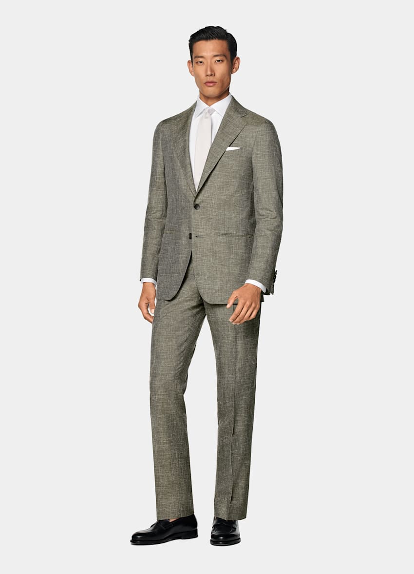 Traje Havana verde claro corte Tailored