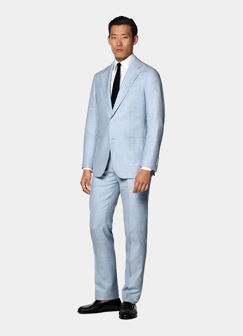 Light Blue Tailored Fit Havana Suit