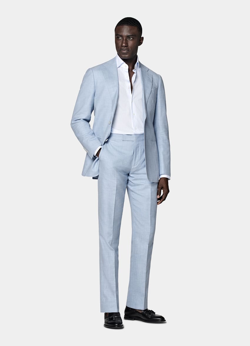Light Blue Tailored Fit Havana Suit