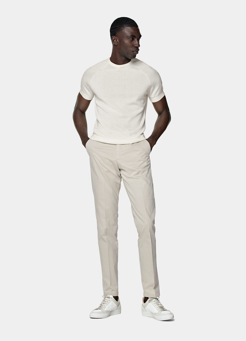 Light Brown Slim Leg Straight Chinos