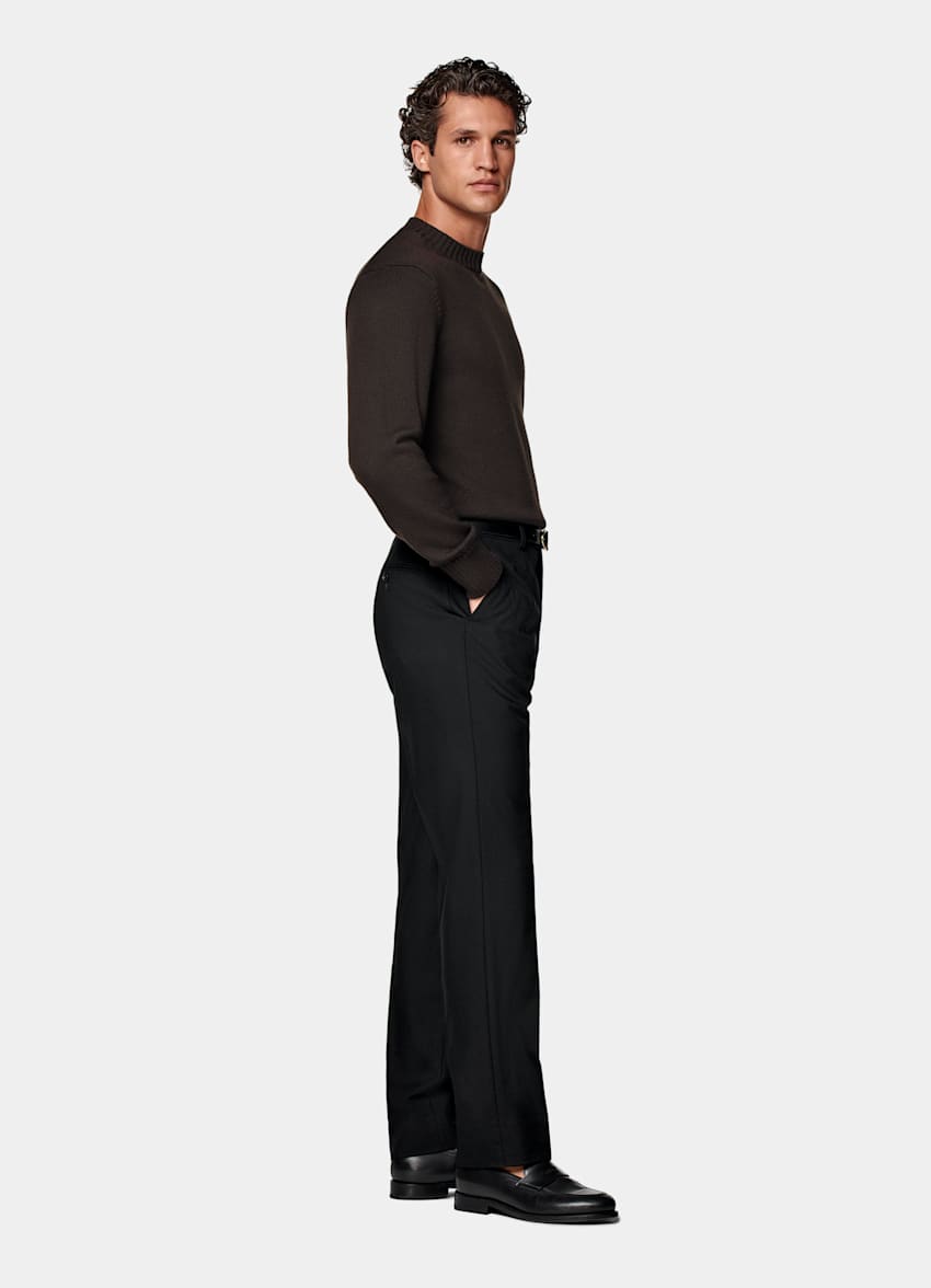 Black Straight Leg Suit Trousers