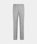 SUITSUPPLY All Season Wrinkle-Free Wool by Rogna, Italy Light Grey Straight Leg Trousers