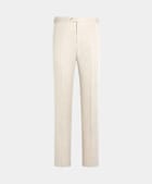 SUITSUPPLY Summer Linen Cotton by Di Sondrio, Italy Sand Straight Leg Suit Trousers