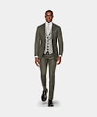 SUITSUPPLY Franela de pura lana S120s de Vitale Barberis Canonico, Italia Pantalones Soho verde intermedio