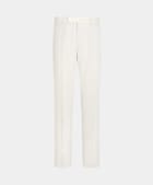 SUITSUPPLY Summer Linen Cotton by Di Sondrio, Italy Off-White Straight Leg Suit Trousers