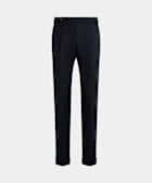 SUITSUPPLY All Season Wrinkle-Free 4-Ply Wool by Rogna, Italy Navy Slim Leg Tapered Suit Trousers