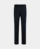 SUITSUPPLY All Season Wrinkle-Free 4-Ply Wool by Rogna, Italy Navy Straight Leg Suit Trousers