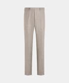 SUITSUPPLY Winter Circular Wool Flannel by Vitale Barberis Canonico, Italy  Taupe Straight Leg Pants